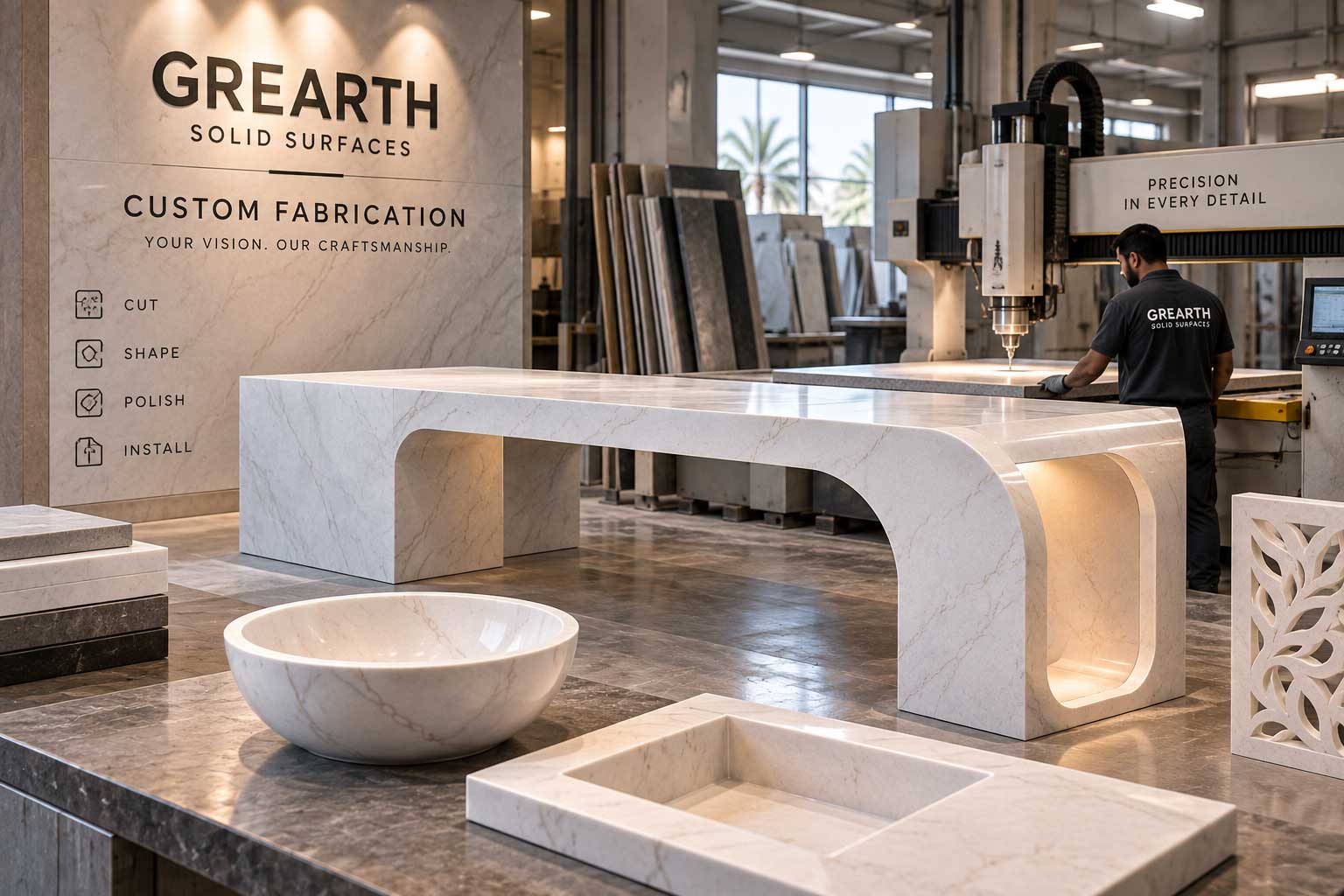 Custom solid surface fabrication