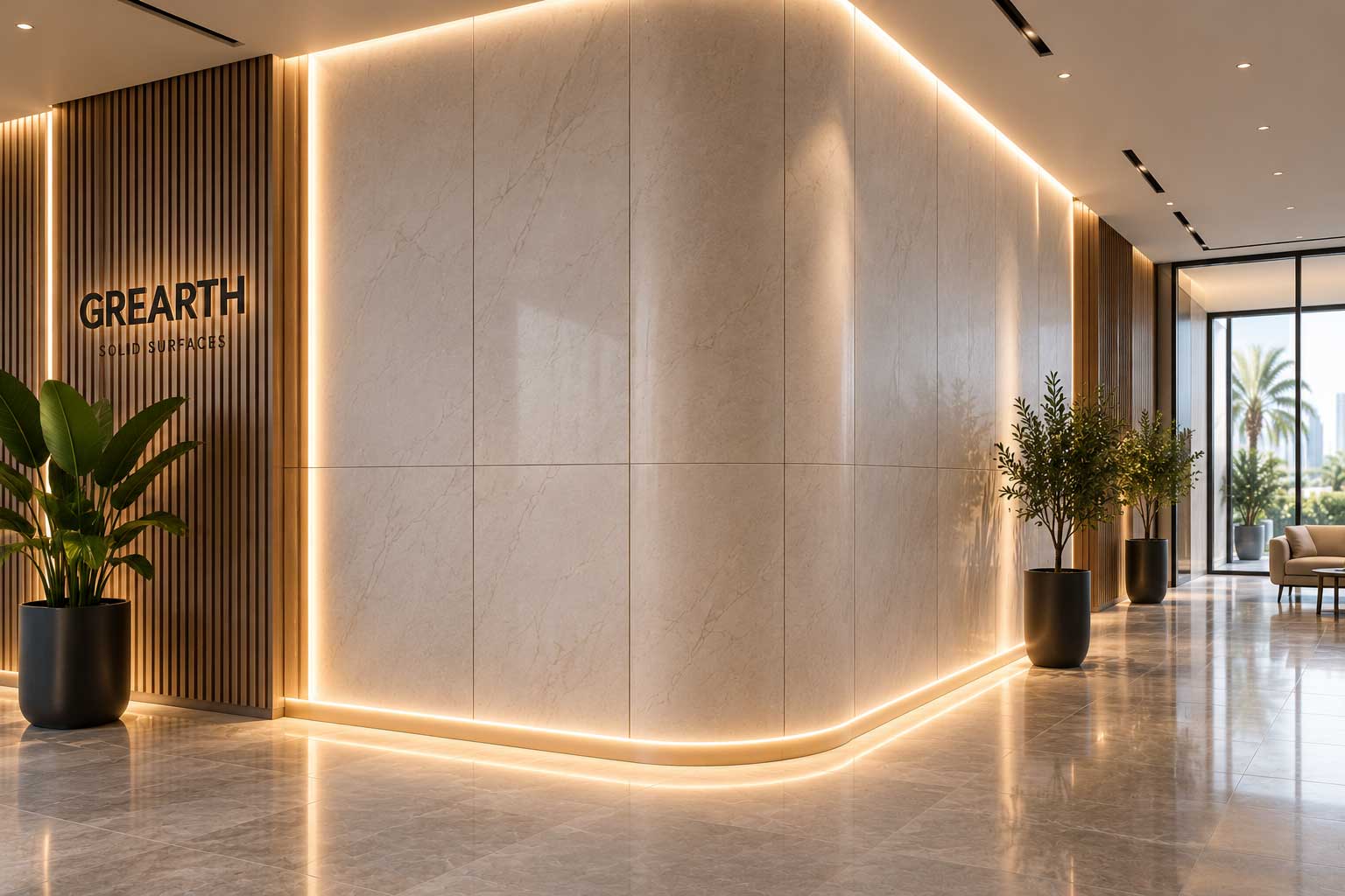 Solid surface wall cladding