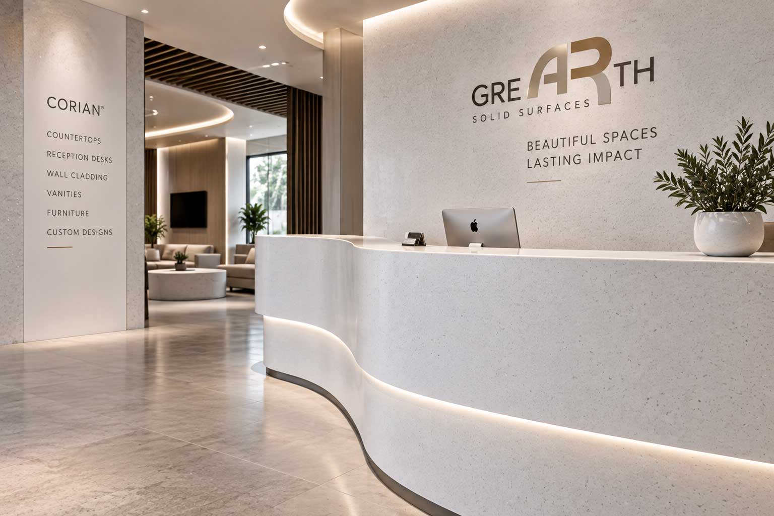 Corian reception counter application